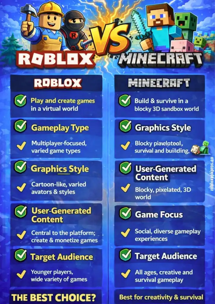 Roblox vs Minecraft Overview